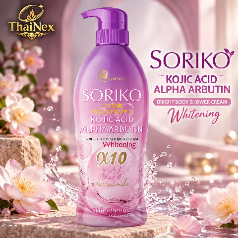 Soriko Kojic Acid Alpha Arbutin Bright Body Shower Cream 500ml