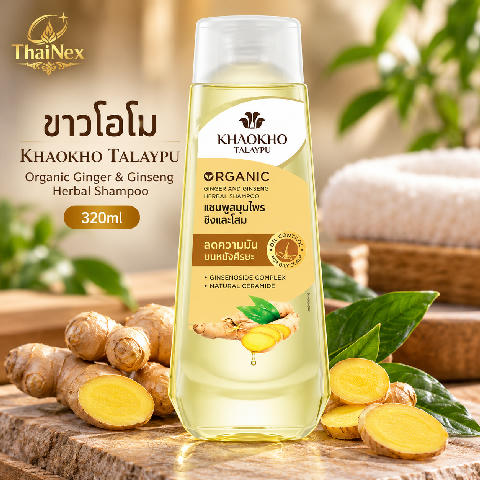 Khaokho Talaypu Organic Ginger & Ginseng Shampoo 320ml